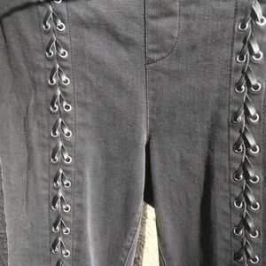 Torrid faded black front lace up jeans
